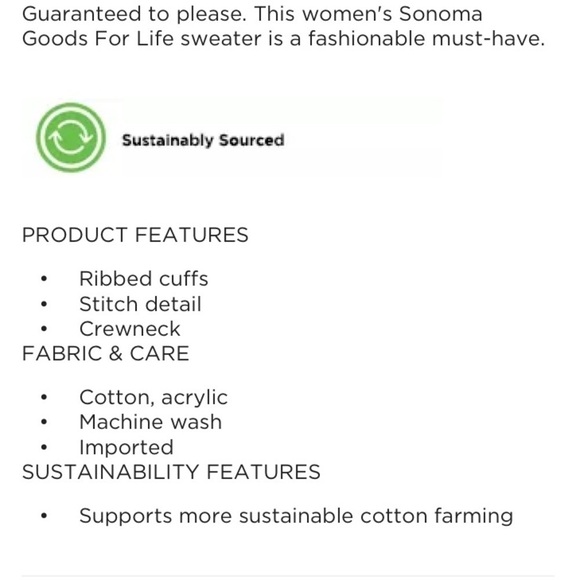 SONOMA XXL Goods For Life sweater w/ stitch detail shades of black/gray … - Picture 11 of 13